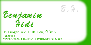 benjamin hidi business card